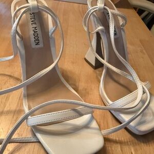 Steve Madden White Strappy Heels